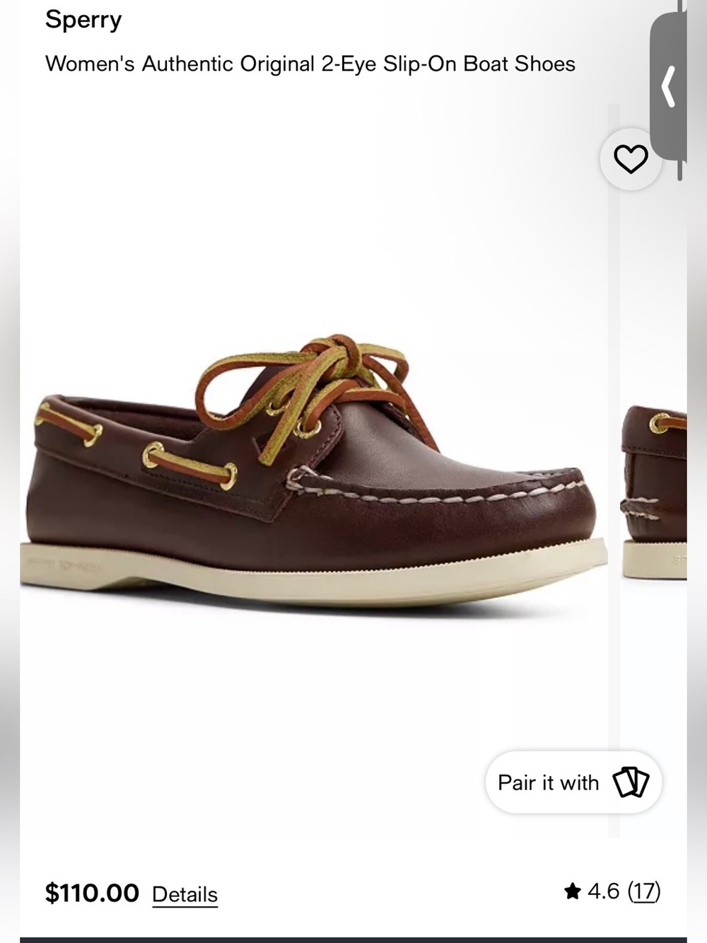 Sperry Top-Sider Authentic Original 2-Eye Boat Shoes Sz 7 Brown - Picture 3 of 15